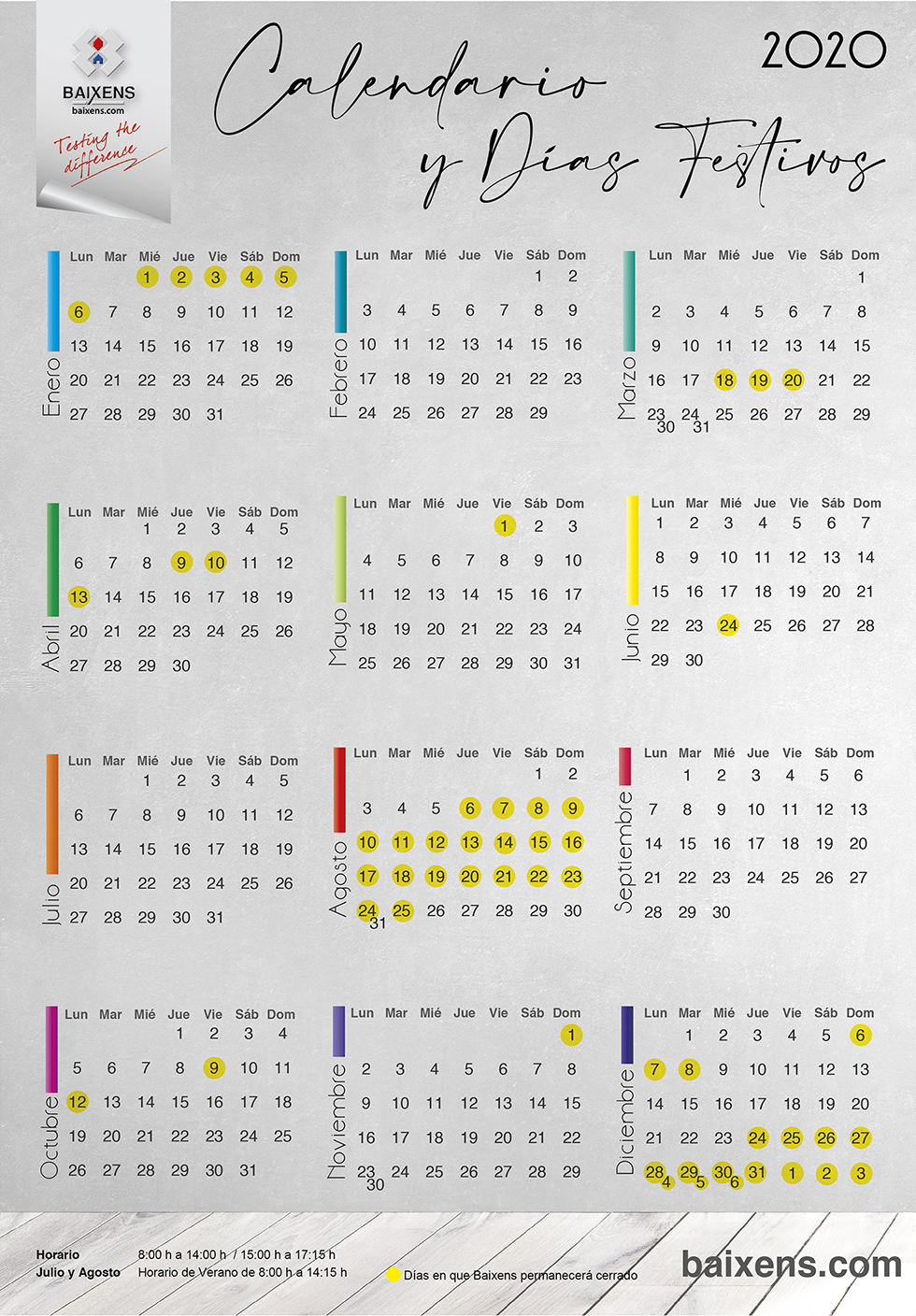 Calendario laboral 2020