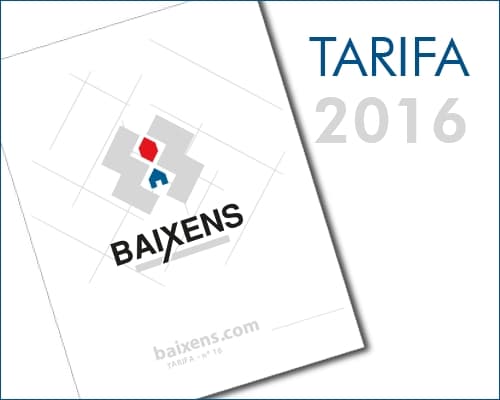 Tarifa 2016 Baixens